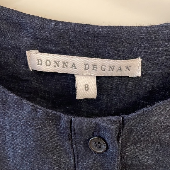 Donna Degan navy linen top - Picture 2 of 5